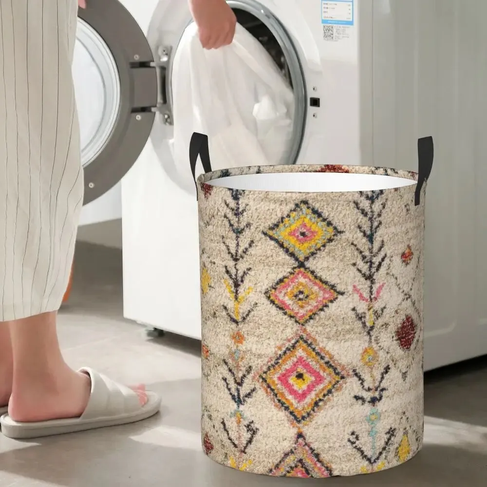 Vintage Berber Printed Laundry Hamper (Storage Basket)