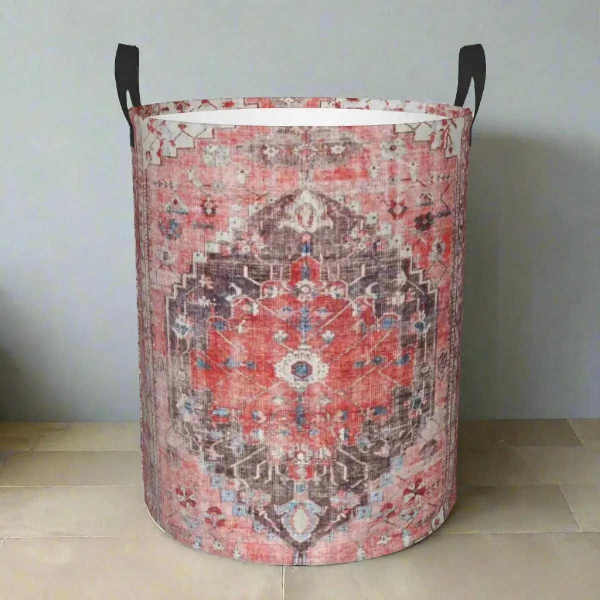 Vintage Berber Printed Laundry Hamper (Storage Basket)