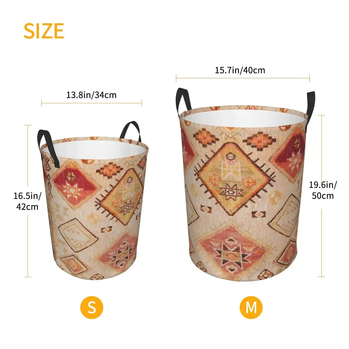 Vintage Berber Printed Laundry Hamper (Storage Basket)