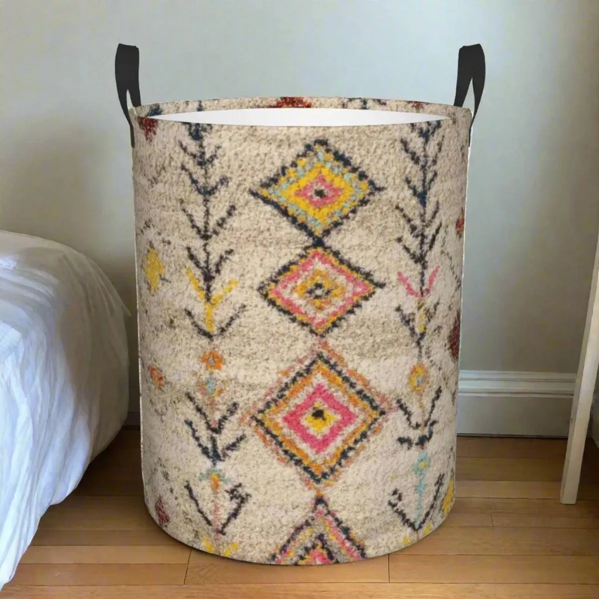 Vintage Berber Printed Laundry Hamper (Storage Basket)