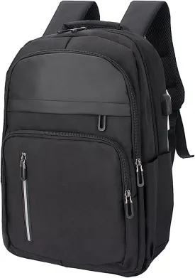 Women Men Laptop Backpack Business Travel Lightweight Waterproof Anti Theft College Computer Bag with USB Charging Port Work Daily Bag,Black