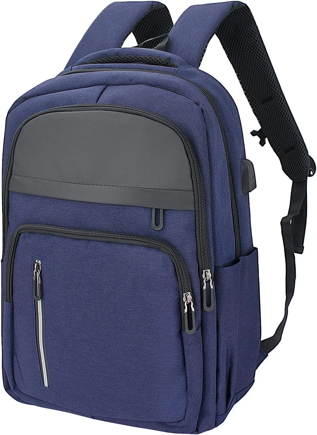 Women Men Laptop Backpack Business Travel Lightweight Waterproof Anti Theft College Computer Bag with USB Charging Port Work Daily Bag,Blue