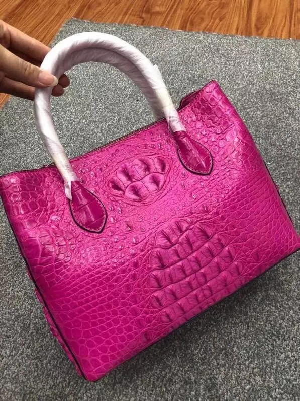 Womens Crocodile  Skin  Leather Satchel Bag Large 35cm